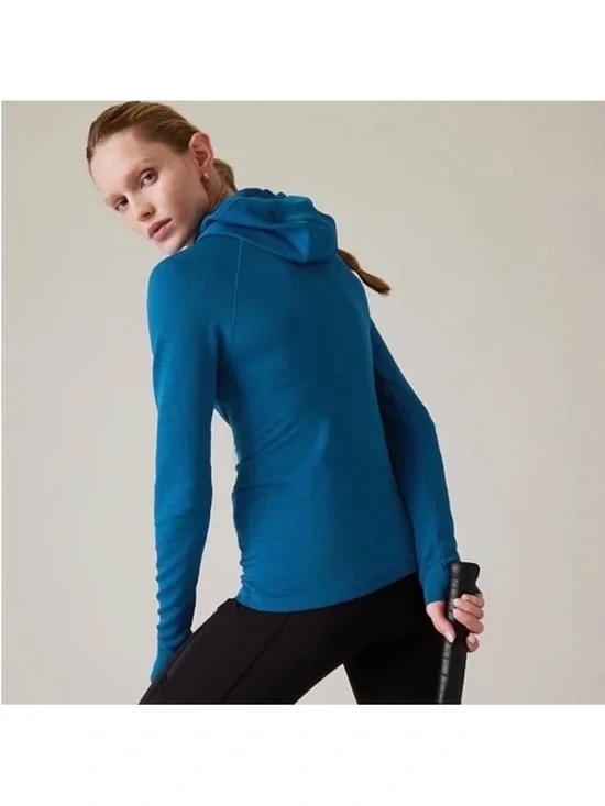 ATHLETA Flurry Scuba Hoodie Blue - Picture 2 of 9